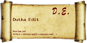 Dutka Edit névjegykártya